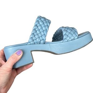 SEYCHELLES Novelty Blue leather braided platform sandals womens 9